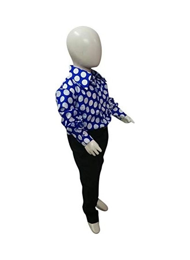 BookMyCostume Blue Polka Dots Shirt & Black Pant Fancy Dress Costume 10x9x2inch - Image 3