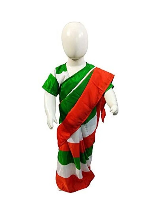 زي تنكري بتصميم ساري ليوم الاستقلال أخضر/ أحمر/ أبيض. - Image 1