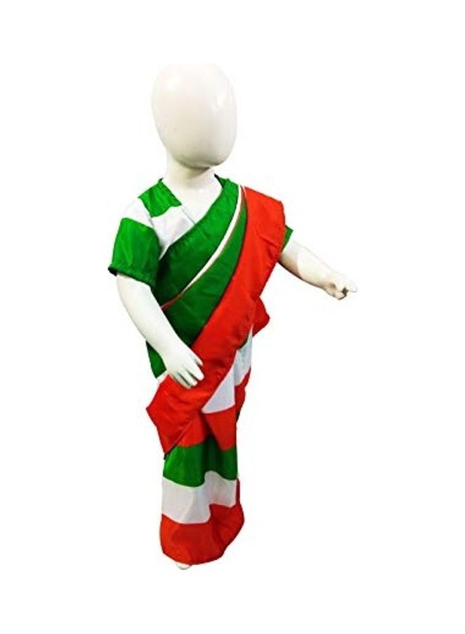 زي تنكري بتصميم ساري ليوم الاستقلال أخضر/ أحمر/ أبيض. - Image 3