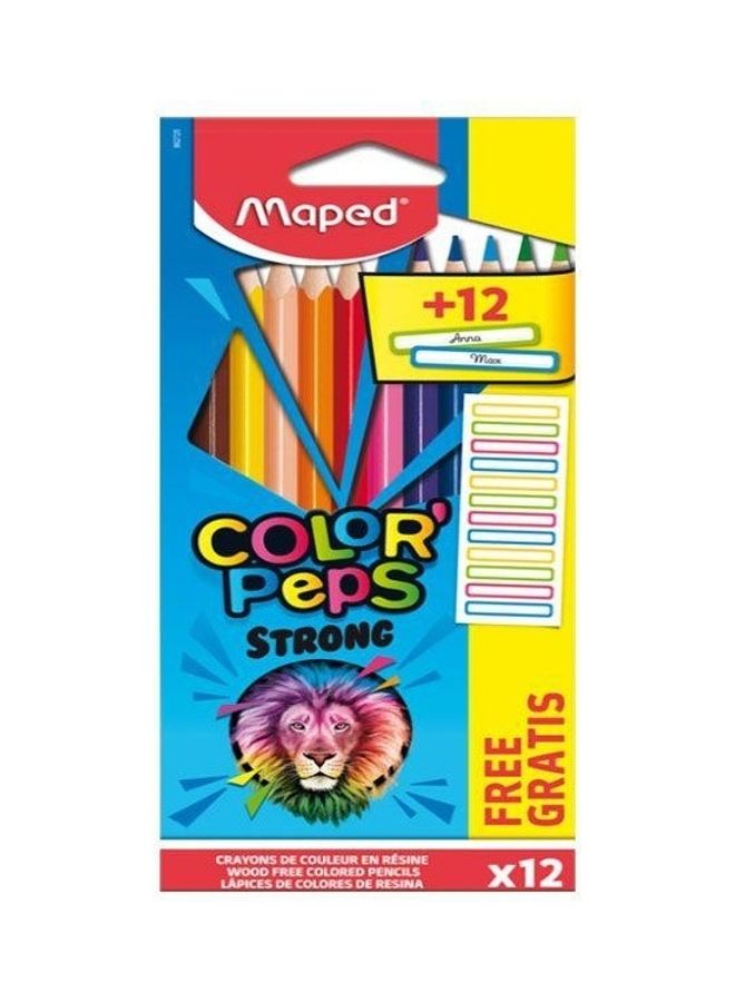 مابد أقلام ألوان مع ملصقات، 12 قطعة متعدد الألوان
