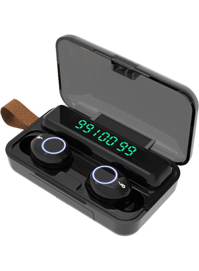 1-Pair F9-30 Mini TWS Bluetooth Earphones With Digital Display Black  - Image 1