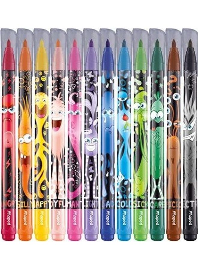 مابد أقلام لباد بطبعة وحوش، 12 قطعة متعدد الألوان - Image 3