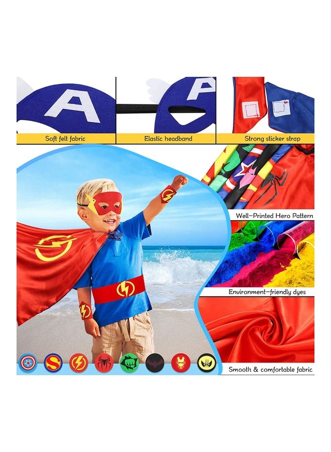 XiuWoo 6-Piece Superhero Cape And Mask With Bracelet - Image 2