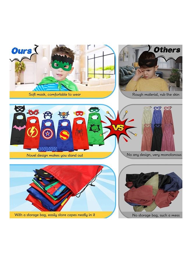 XiuWoo 6-Piece Superhero Cape And Mask With Bracelet - Image 3