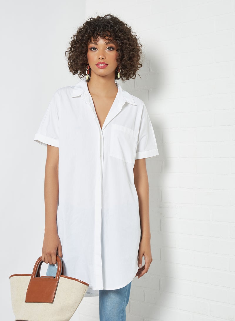 ONLY Curved Hem Tunic White - Image 1