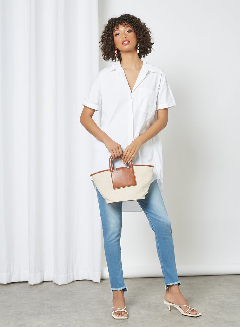ONLY Curved Hem Tunic White - Image 3