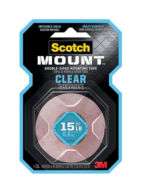 Double Sided Mounting Tape Clear/Red