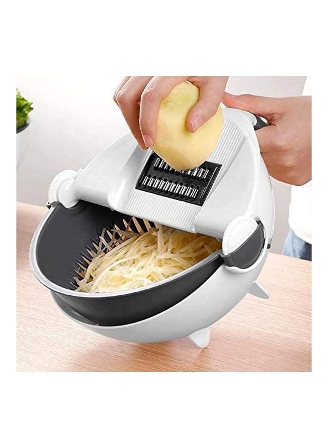 Vegetable Chopper Slicer 9-in-1 Multipurpose Vegetable Cutter With Rapid Drain Basket White/Black