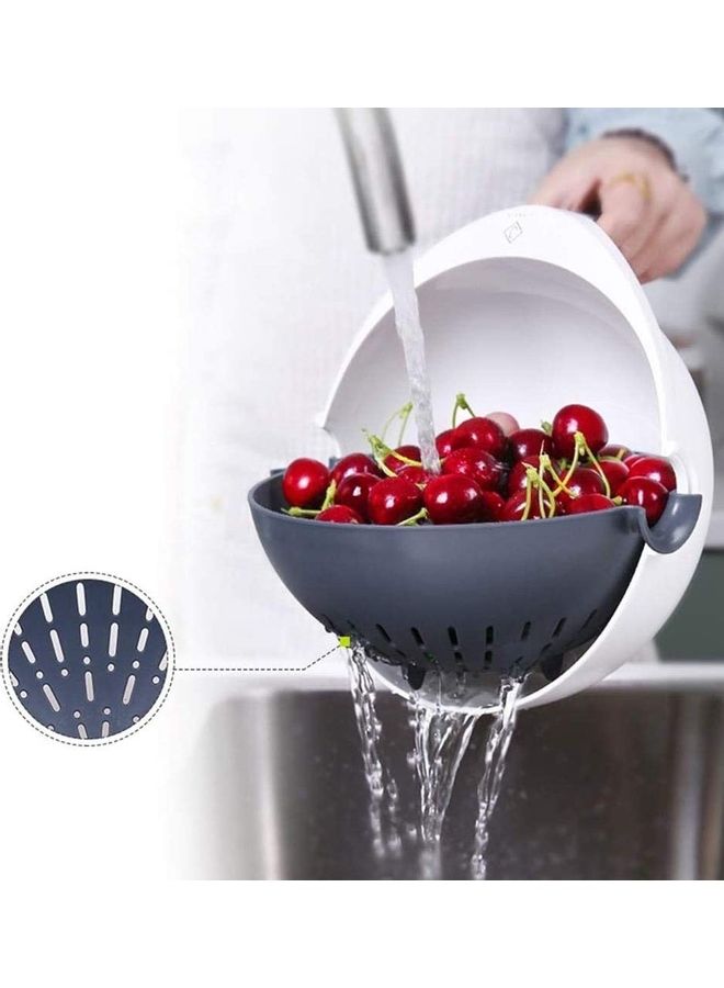 Vegetable Chopper Slicer 9-in-1 Multipurpose Vegetable Cutter With Rapid Drain Basket White/Black