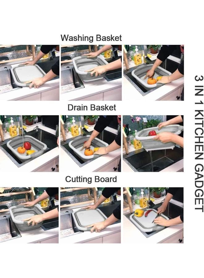 Orchid - Foldable Multifunction Cutting Board Grey/White - Image 1