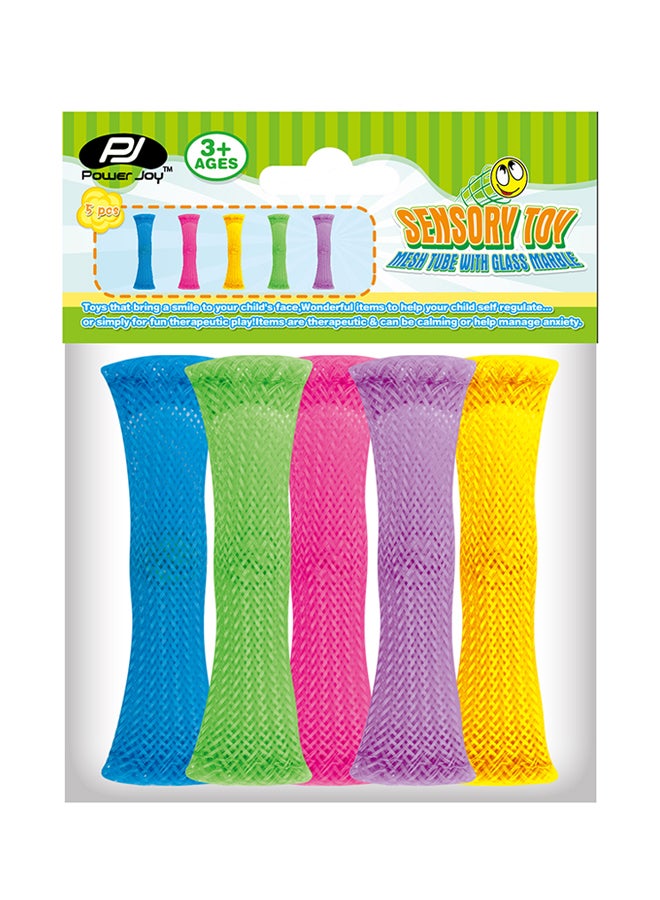 Power Joy Sensory Toy Mesh Tube Glass Marble 5 Pieces - Image 1