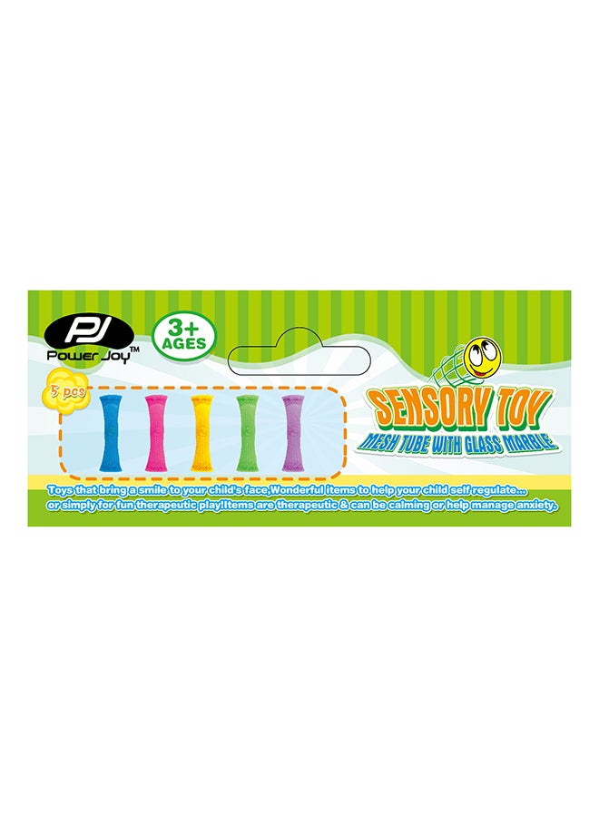 Power Joy Sensory Toy Mesh Tube Glass Marble 5 Pieces - Image 3
