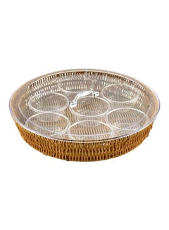 AFAQ Plastic Breakfast Tray Brown/Clear 35cm  - Image 1