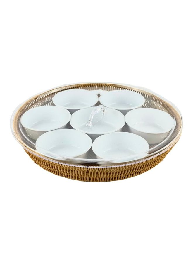 AFAQ - Round Breakfast Tray Multicolour 45x26.5x63.5cm - Image 1