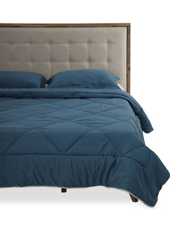 3-Piece Reversible Comforter Set Polyester Blue 230 x 220cm - v1624428998/N48511360A_2