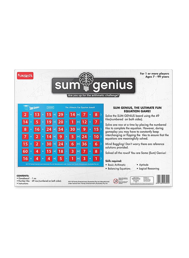 49-Piece Sumgenius Number Board Game For Kids, Adults & Family Game - v1624429533/N42588838A_4