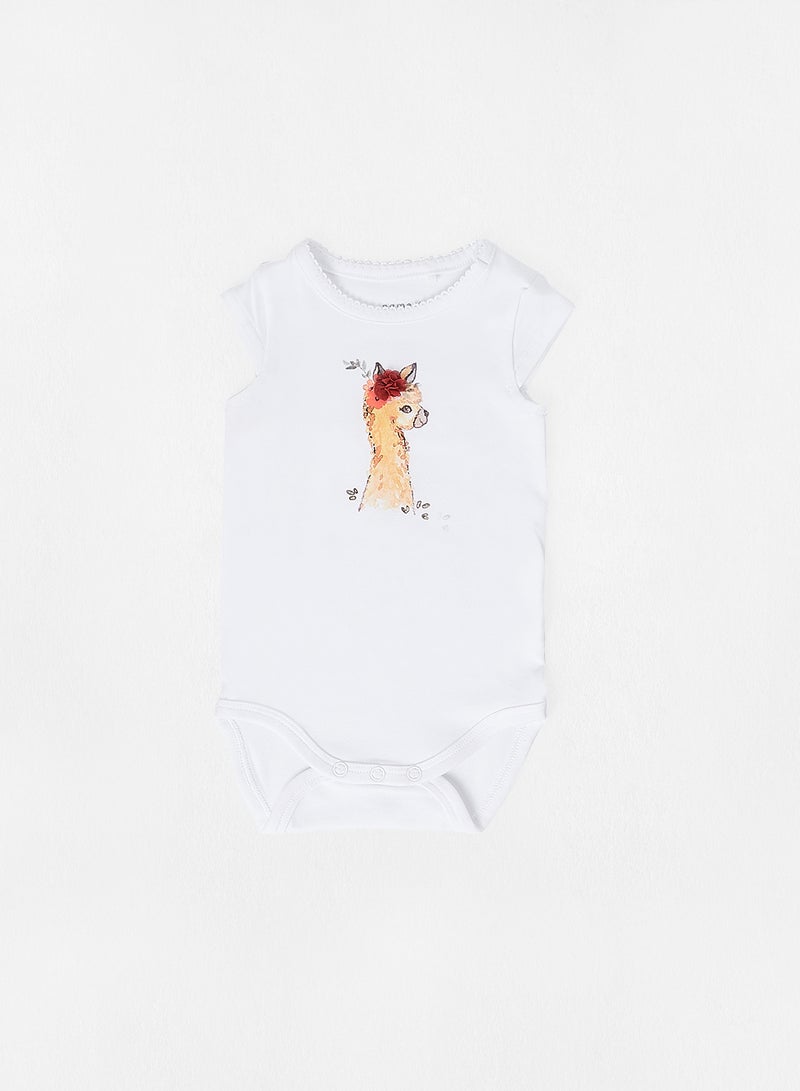 NAME IT - Baby Animal Print Romper White - Image 1
