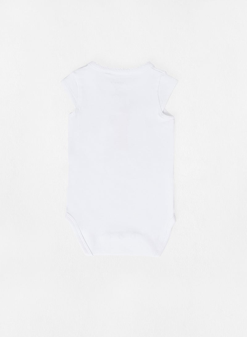 NAME IT - Baby Animal Print Romper White - Image 1