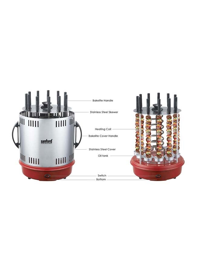 Sanford Rotary Barbeque Grill 1500W 1500.0 W SF5950RBQ BS Silver  - Image 2