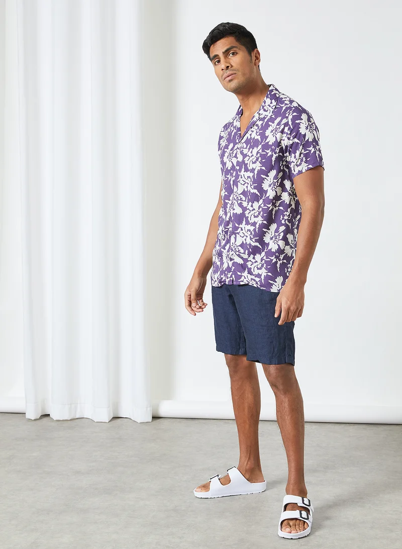 Sivvi x D'Atelier Floral Print Shirt Purple