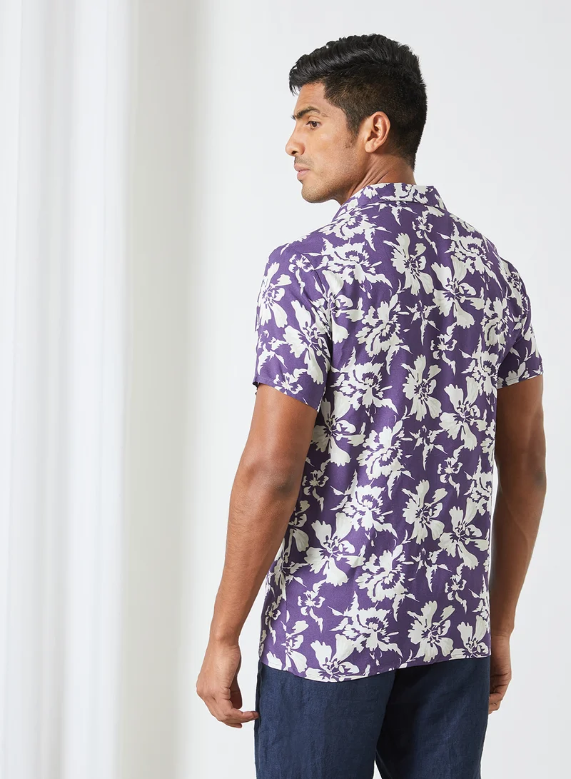 Sivvi x D'Atelier Floral Print Shirt Purple