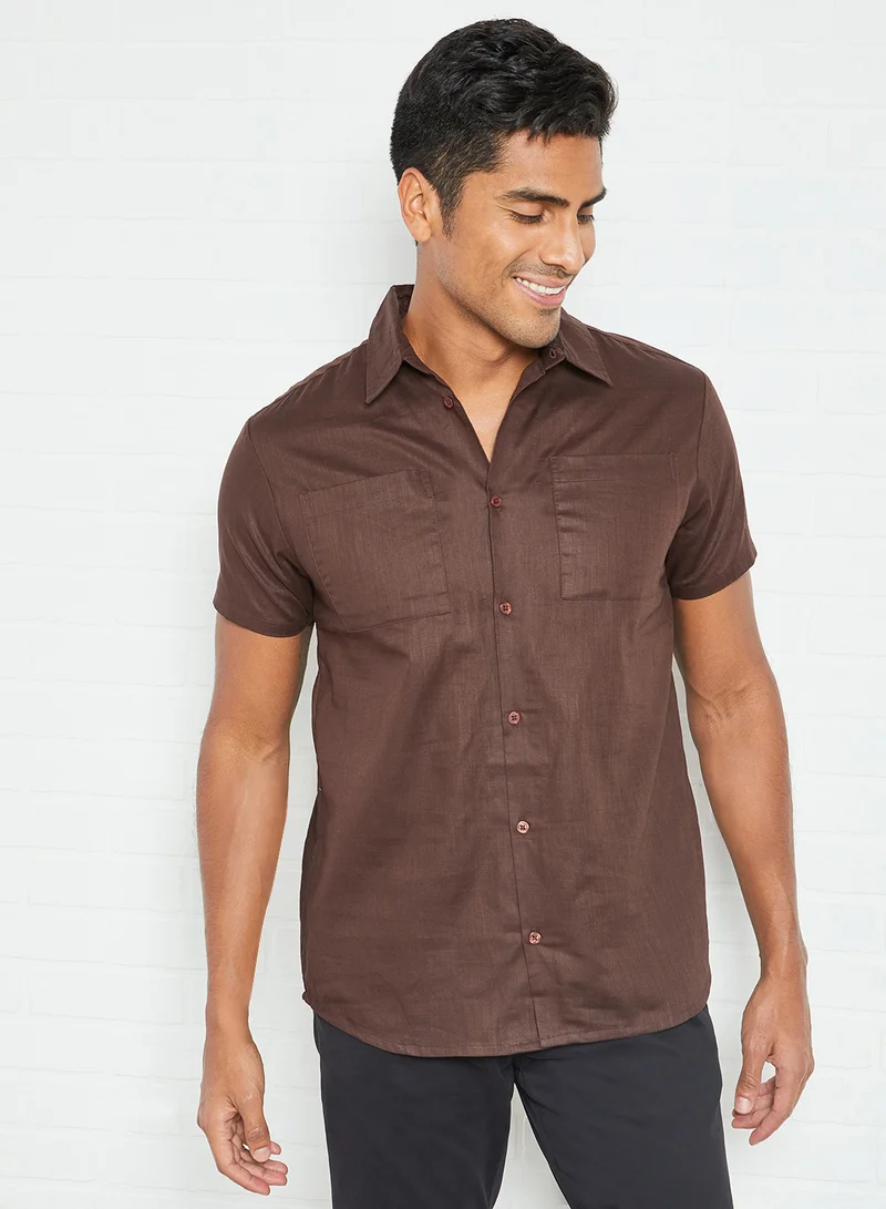 Sivvi x D'Atelier Short Sleeve Button Down Shirt