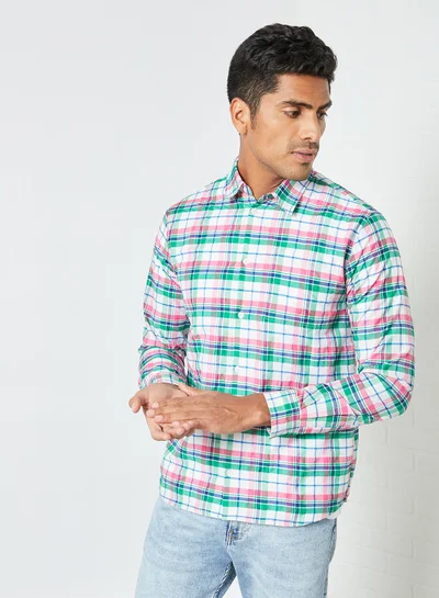 Sivvi x D'Atelier Checkered Long Sleeve Shirt Green