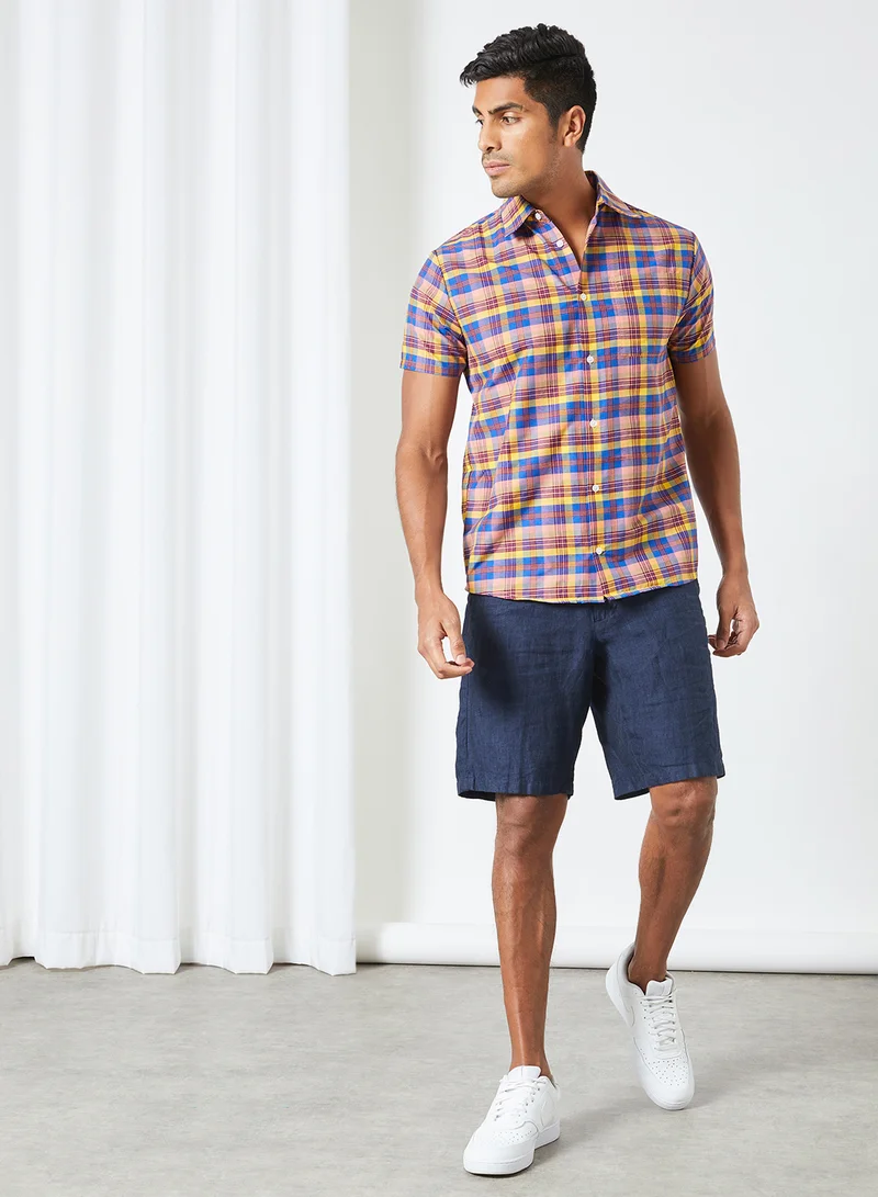 Sivvi x D'Atelier Checkered Short Sleeve Shirt Multicolour