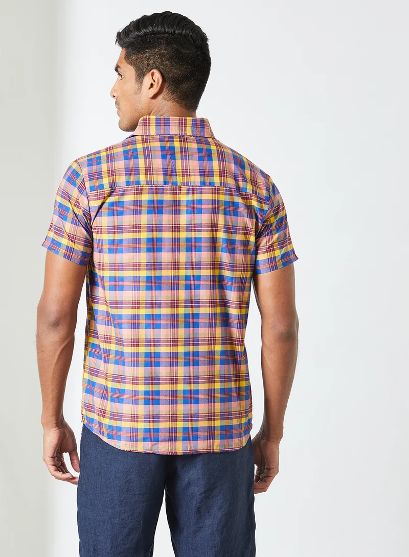 Sivvi x D'Atelier Checkered Short Sleeve Shirt Multicolour