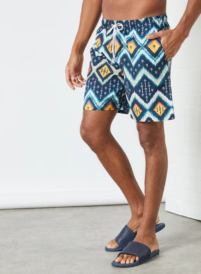 LINDBERGH All-Over Print Swim Shorts Dark Blue