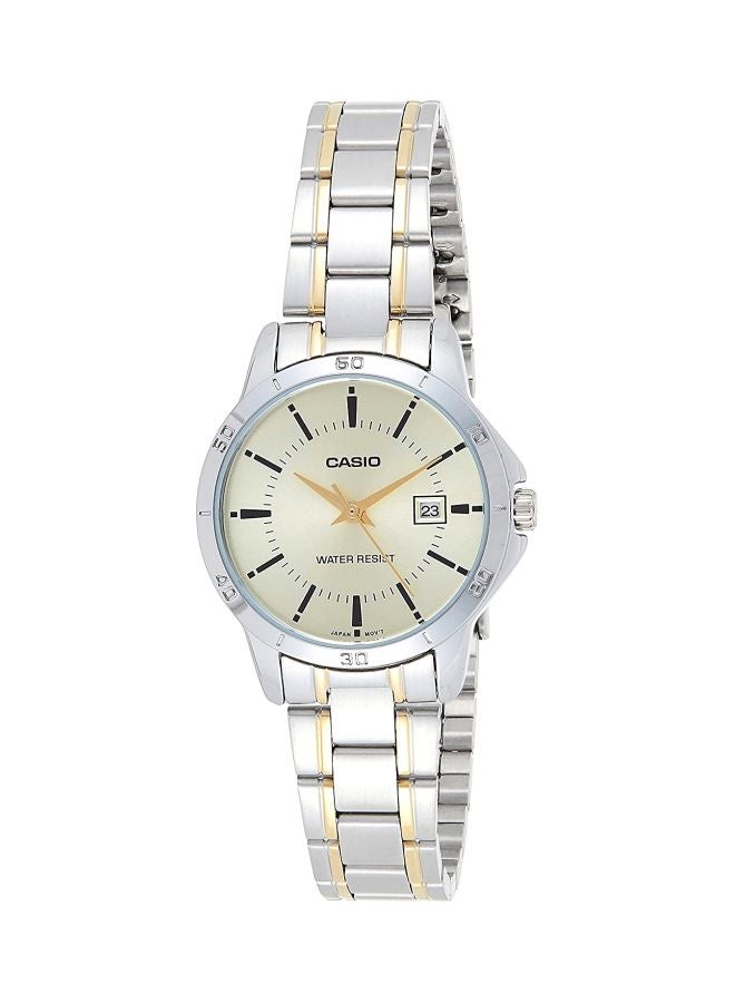 CASIO Women's Stainless Steel Analog Wrist Watch LTP-V004SG-9A - 30 mm - Silver/Gold - Image 1