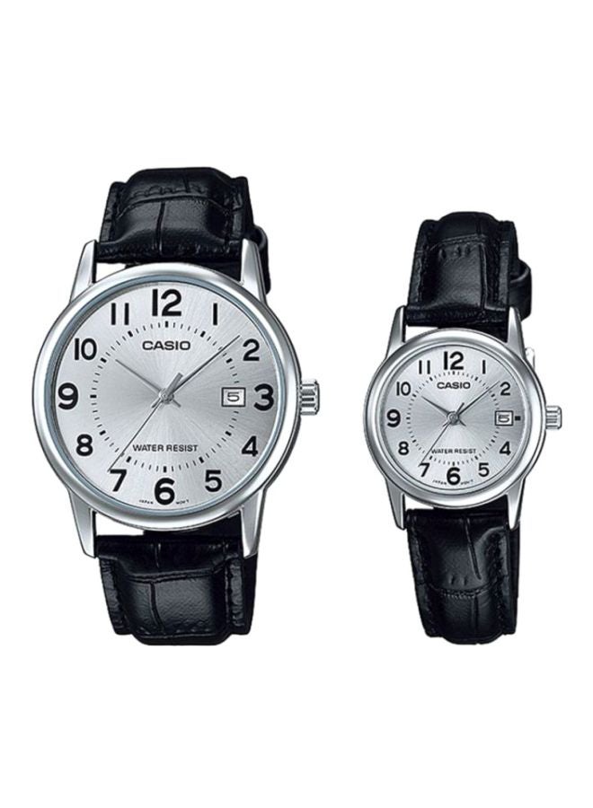 CASIO Leather Analog Quartz Watch Set MTP/LTP-V002L-7BUDF  - Image 1