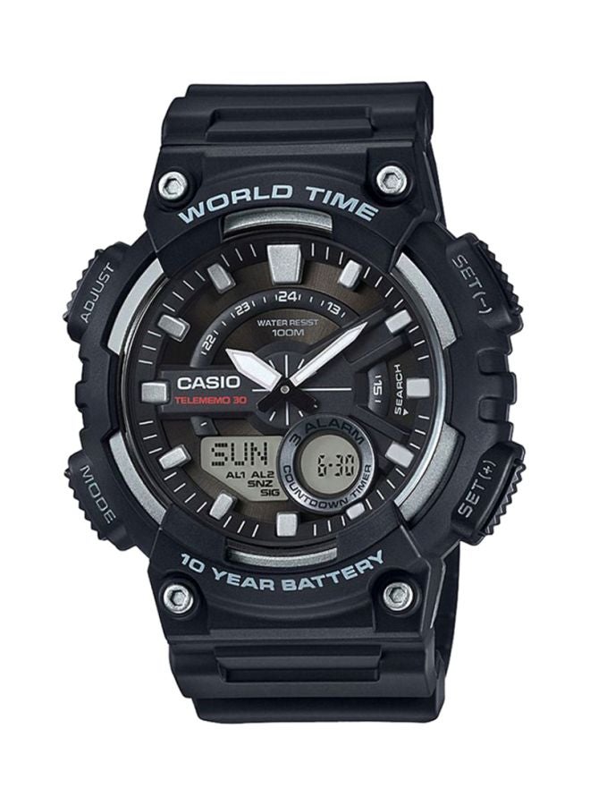 CASIO Men's Water Resistant Analog Digital Watch AEQ-110W-1AVDF - 47 mm - Black - Image 1