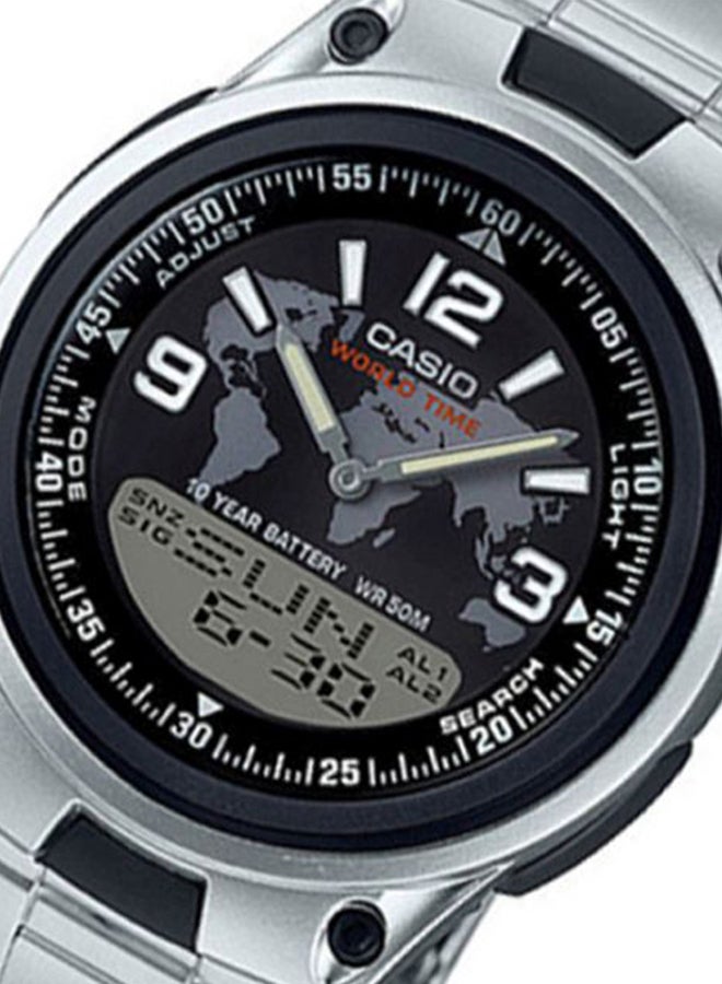 كاسيو ساعد يد بعقارب/ رقمية وسوار من الإستانلس ستيل طراز AW-80D-1A2 للرجال - Image 5