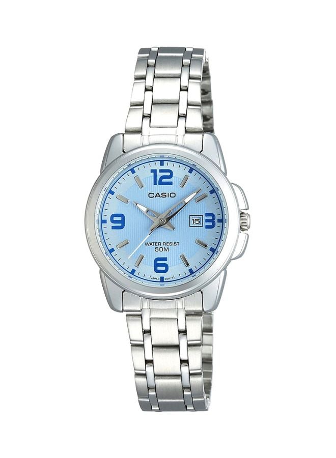 CASIO Women's Fabric Analog Quartz Watch LTP-1314D-2AVDF - 33 mm - Silver - Image 1