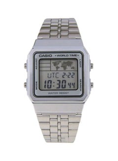 Men's Water Resistant Digital Watch A500WA-7 - 34 mm - Silver