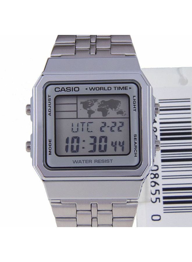 CASIO - Men's Water Resistant Digital Watch A500WA-7 - 34 mm - Silver - Image 1