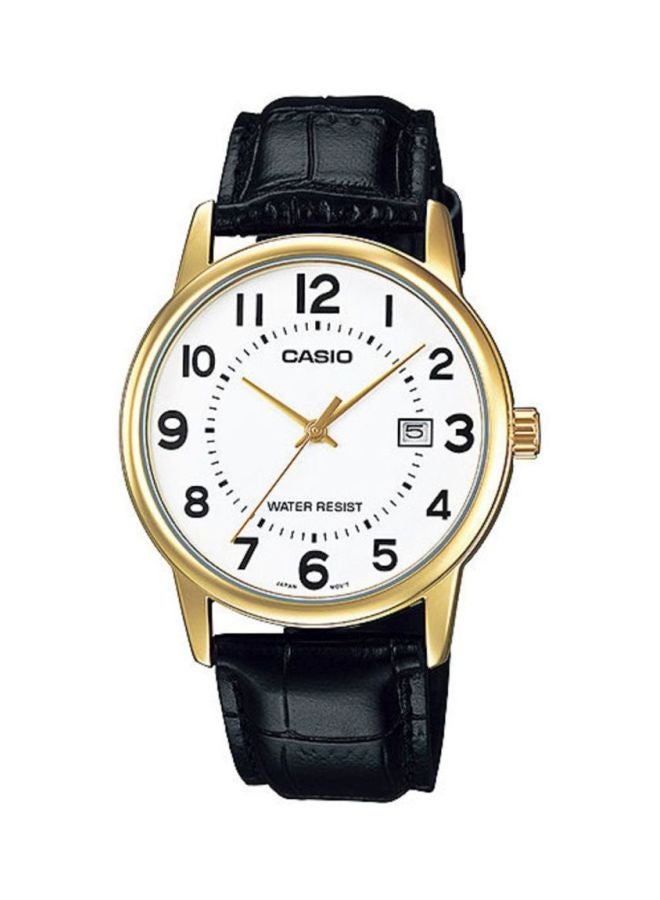 CASIO Men's Leather Analog Watch MTP-V002GL-7BUDF - 37 mm - Black - Image 1