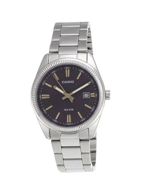 Men's Stainless Steel Analog Quartz Watch MTP-1302D-1A1VDF - 30 mm - Silver