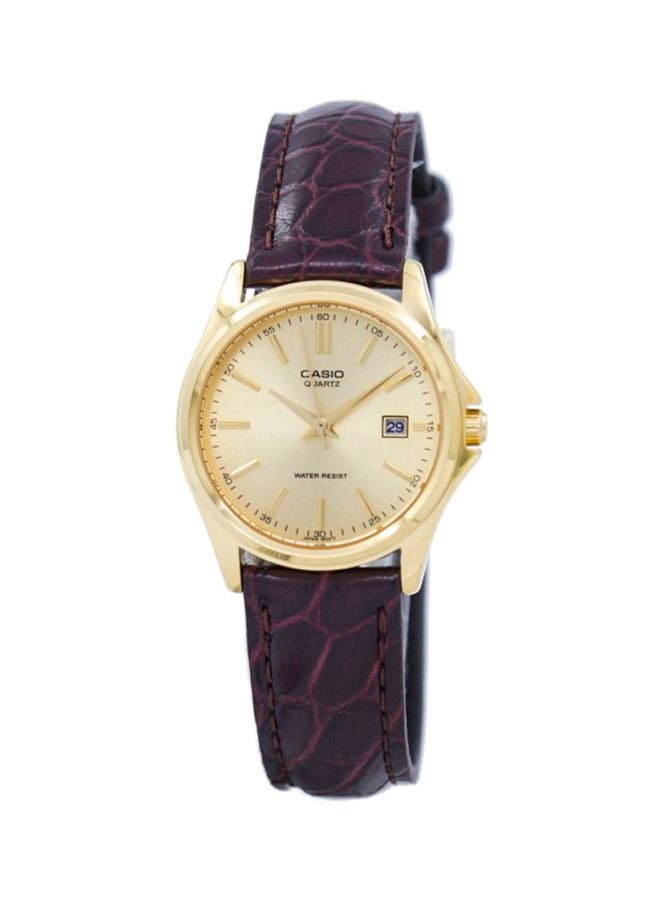 كاسيو ساعة يد إنتايسر بعقارب طراز LTP-1183Q-9A - مقاس 29 مم - لون بني للنساء - Image 1