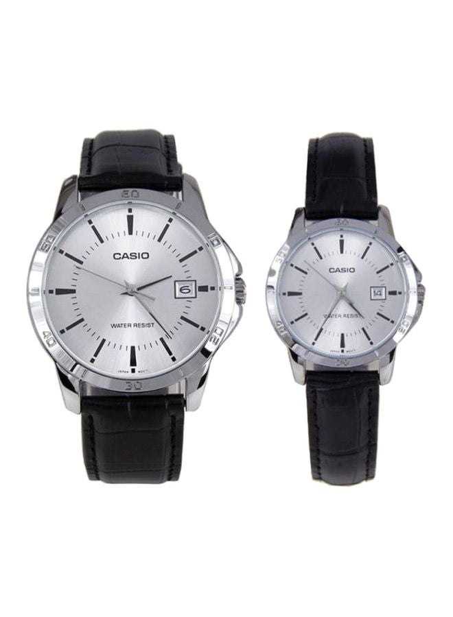 CASIO Leather Strap Couple Wrist Watch MTP/LTP-V004L-7AUDF  - Image 1