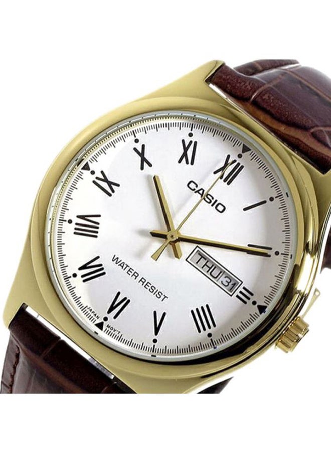 كاسيو ساعة يد بعقارب مقاومة للماء من إنتايسر طراز MTP-V006GL-7B - مقاس 45 مم - لون بني للرجال - Image 5