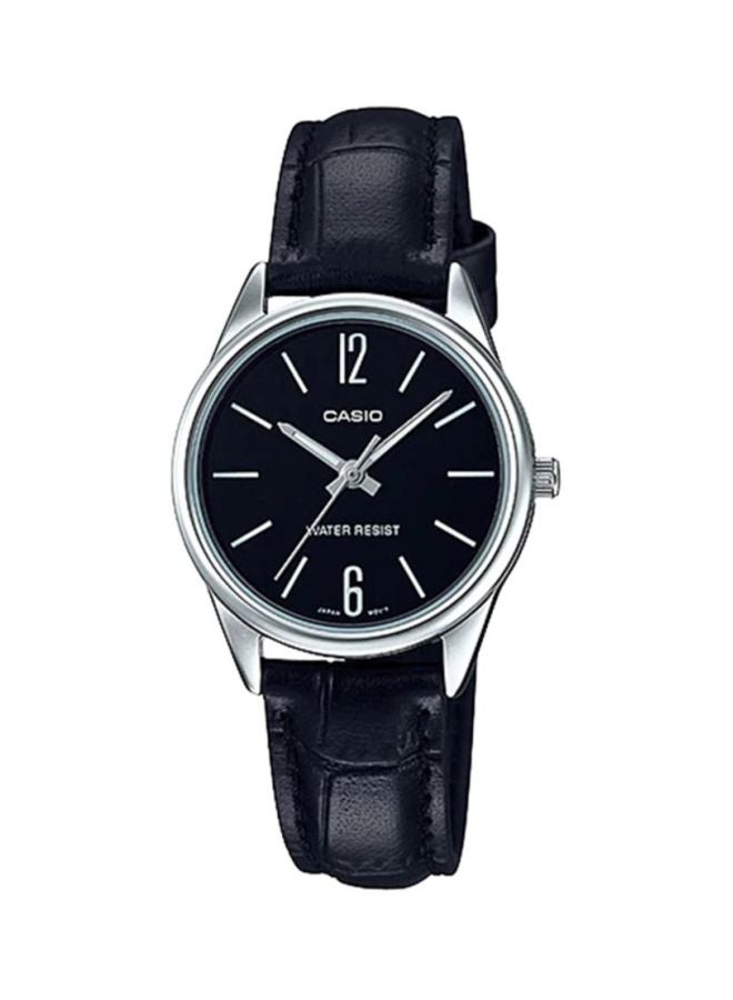 CASIO Women's Water Resistant Leather Analog Watch LTP-V005L-1B - 28 mm - Black - Image 1