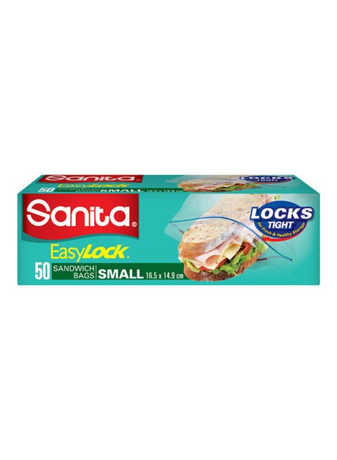 Easy Lock Small Food Storage Bags - 50 bag 16.5x14.9cm
