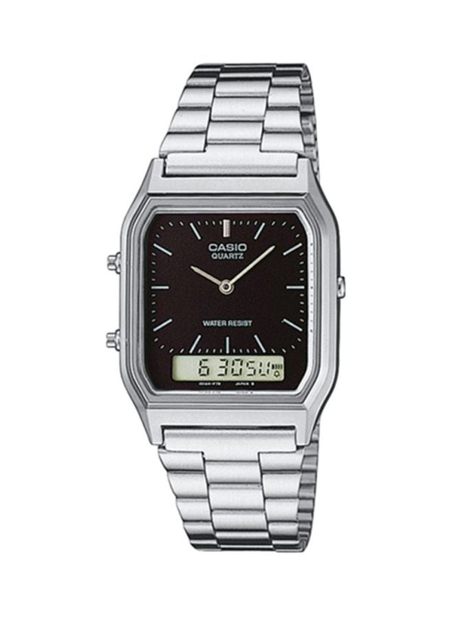 CASIO Men's Stainless Steel Analog Digital Wrist Watch AQ-230A-1DMQ (CN) - 30 mm - Silver - Image 1