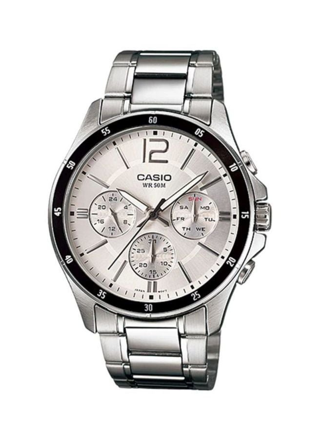 CASIO Men's Stainless Steel Analog Watch MTP-1374D-7ADF - 44 mm - Silver - Image 1