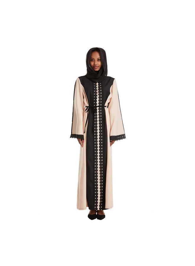 Hanyimidoo Stylish Fashionable Abaya Pink/Black - Image 2