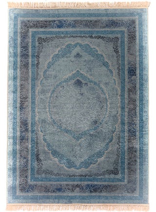 Rectangular Soft Touch Carpet Blue/Beige/Black 120x80cm - v1624439332/N48514711A_1