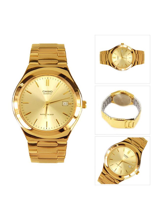 كاسيو ساعة يد بعقارب وسوار من الإستانلس ستيل طراز MTP1170N-9ARDF - 36 مم - ذهبي للرجال - Image 4