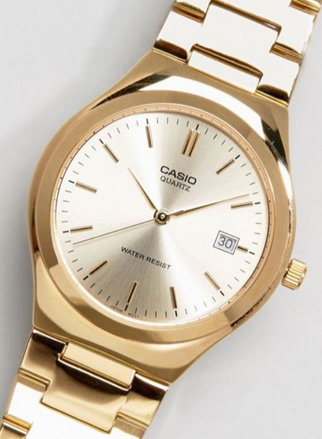 كاسيو ساعة يد بعقارب وسوار من الإستانلس ستيل طراز MTP1170N-9ARDF - 36 مم - ذهبي للرجال - Image 5